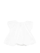 Blusa per bambina Stella McCartney Kids bianca con arricciatura - Rubino Kids