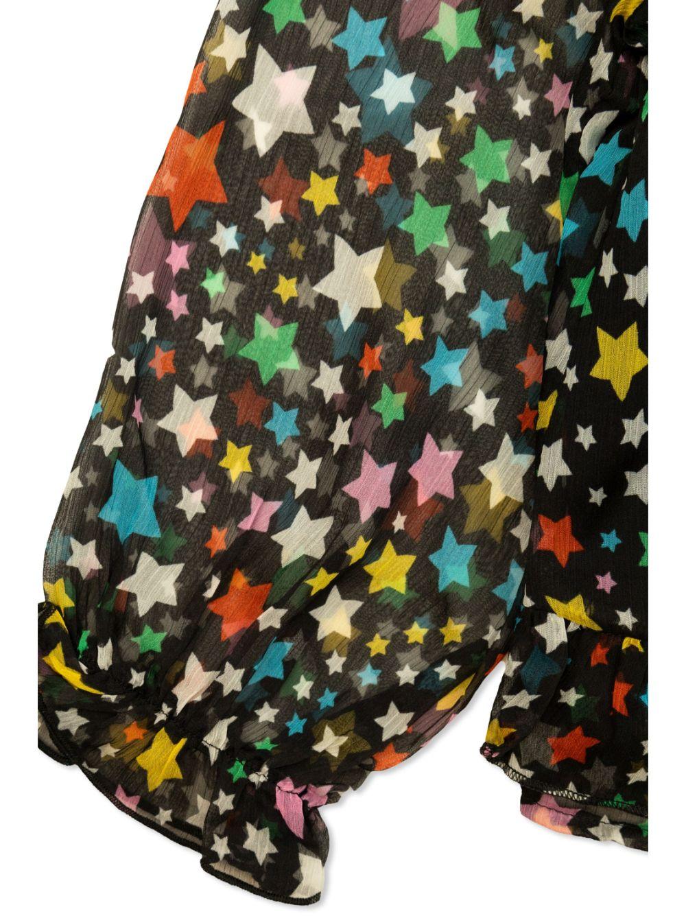 Blusa per bambina Stella McCartney Kids nero con trama effetto crêpe - Rubino Kids