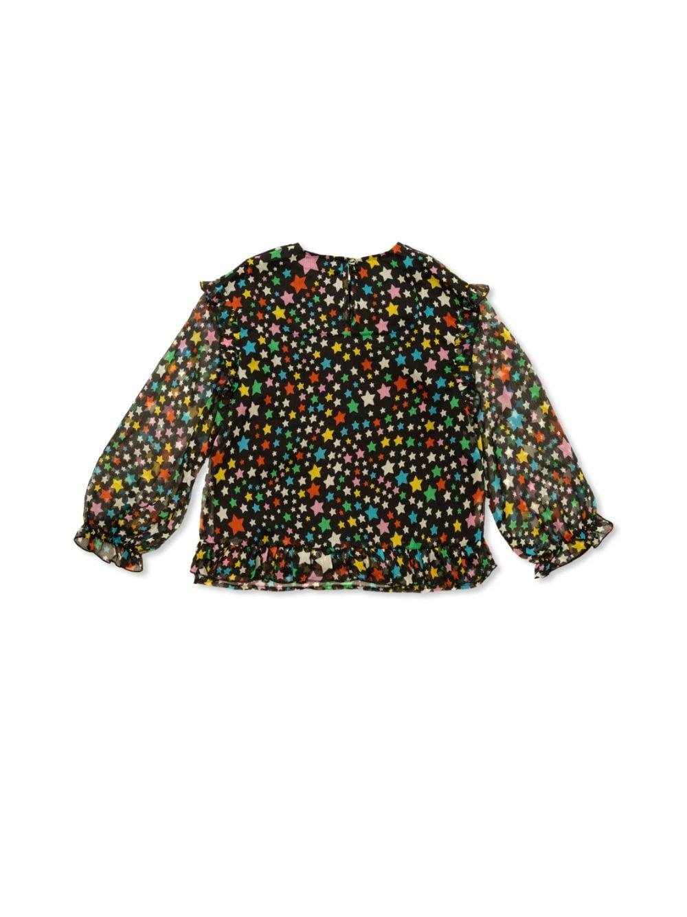 Blusa per bambina Stella McCartney Kids nero con trama effetto crêpe - Rubino Kids