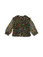 Blusa per bambina Stella McCartney Kids nero con trama effetto crêpe - Rubino Kids