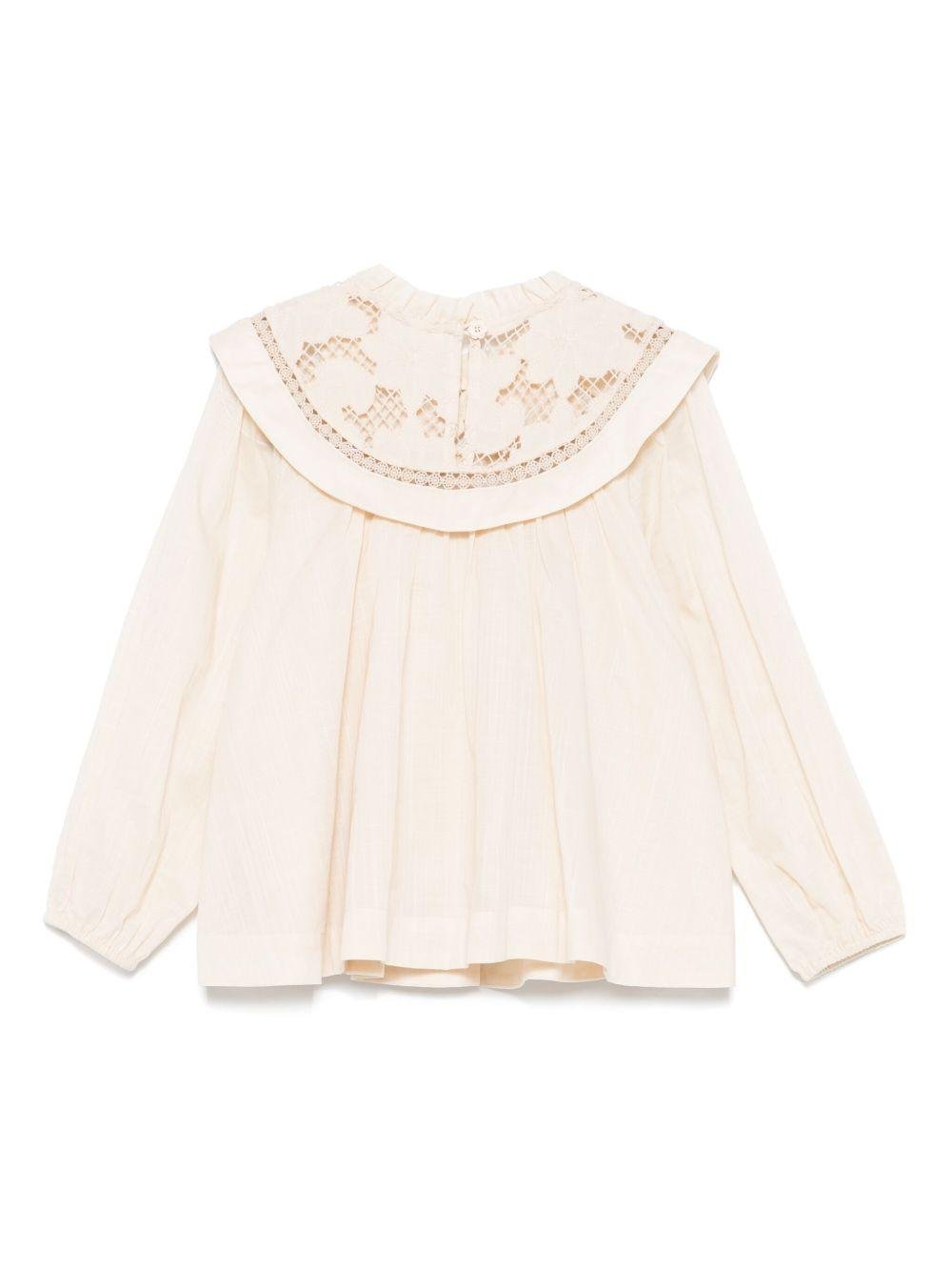 Blusa per bambina ZIMMERMANN Kids Lucky Kids beige con pizzo - Rubino Kids
