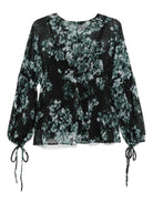 Blusa per donna Scotch & Soda Fil Coupe nero con scollo a V - Rubino Kids