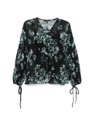 Blusa per donna Scotch & Soda Fil Coupe nero con scollo a V - Rubino Kids