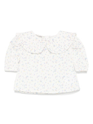 Blusa per neonata A'lapage bianco con motivo a fiori