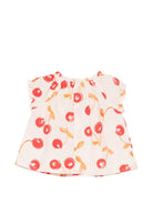 Blusa per neonata Bonpoint beige con stampa ciliegie all - over - Rubino Kids