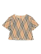 Blusa per neonata Burberry Kids Madeline beige con motivo Vintage Check - Rubino Kids