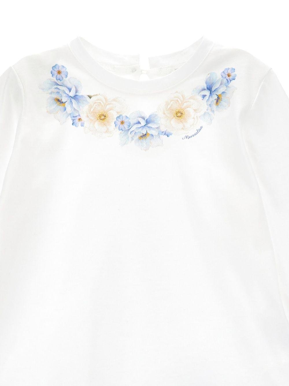 Blusa per neonata Monnalisa bianca con stampa a fiori - Rubino Kids