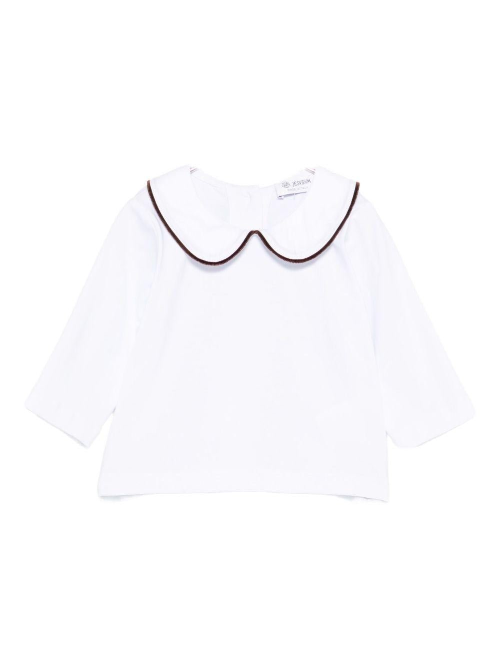 Blusa per neonati Jesurum Baby bianca con colletto alla Peter Pan - Rubino Kids