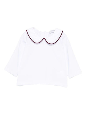 Jesurum Baby white blouse for newborns with red detail collar