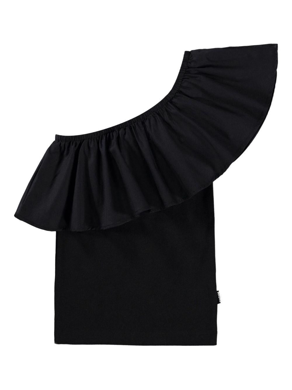 Blusa Rebecca per bambina Molo nera con design monospalla - Rubino Kids