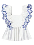 Blusa Rosamond per bambina Molo bianco con dettagli con ruches - Rubino Kids