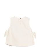 Blusa Veeri per bambina Donsje beige con dettaglio fiocchi - Rubino Kids