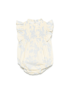 Body a fiori per neonata Elisabetta Franchi La Mia Bambina giallo con scollo increspato - Rubino Kids