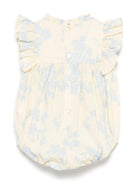 Body a fiori per neonata Elisabetta Franchi La Mia Bambina giallo con scollo increspato - Rubino Kids