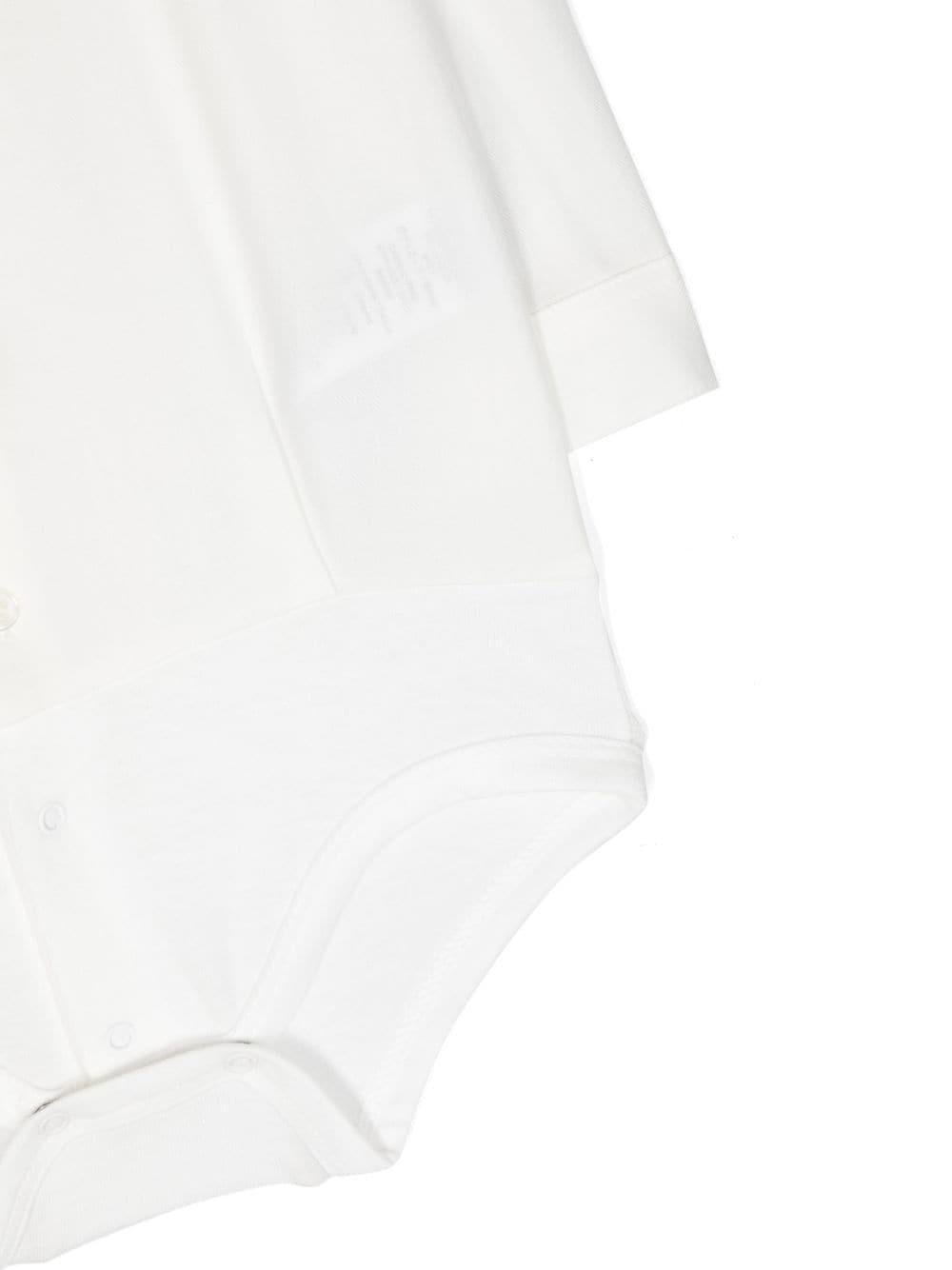 Body a maniche lunghe per neonata Il Gufo bianco con colletto classico - Rubino Kids