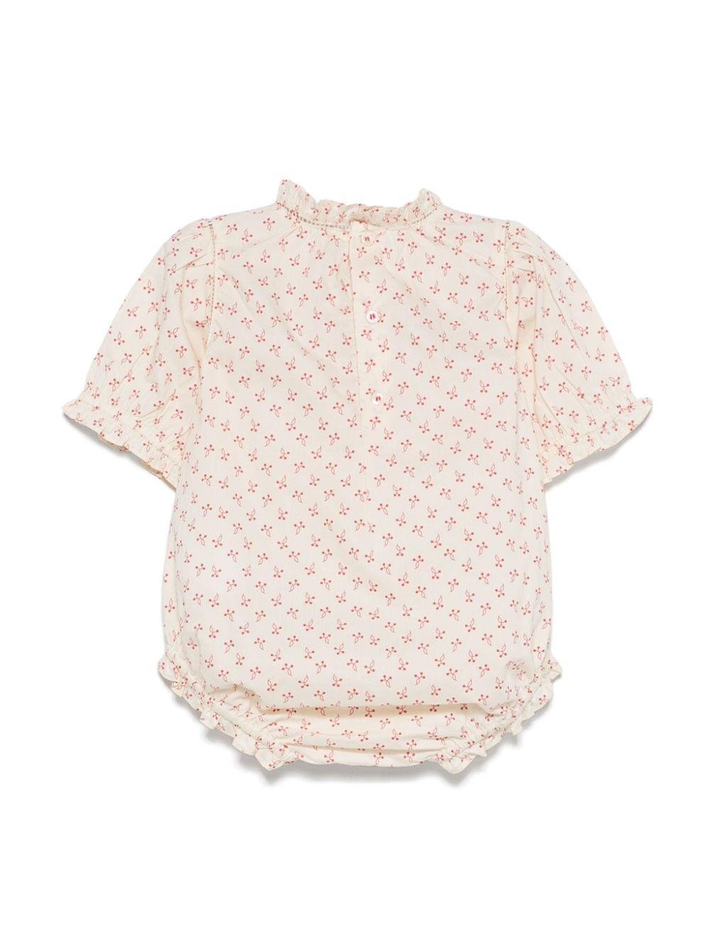 Body Evie per neonata Bonpoint beige con finiture arricciate - Rubino Kids