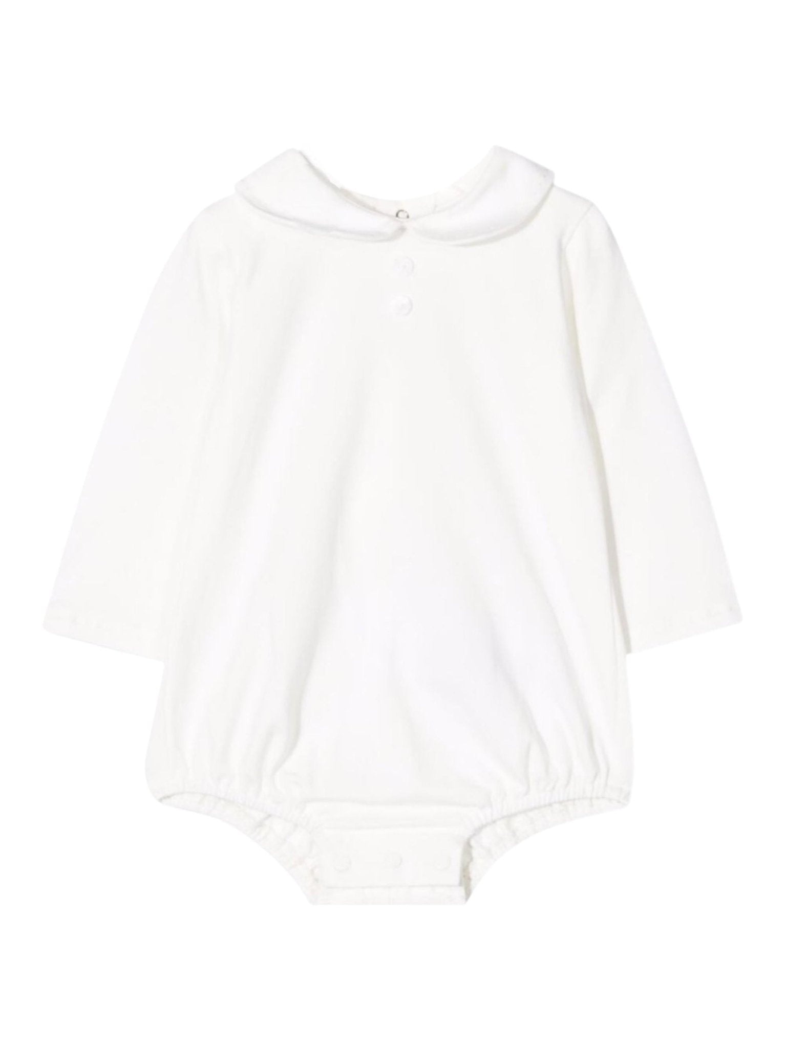 Body in cotone per neonata Paz Rodriguez bianco con cuciture decorative - Rubino Kids