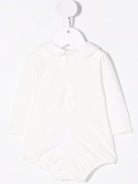 Body in cotone per neonata Paz Rodriguez bianco con cuciture decorative - Rubino Kids