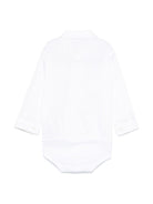 Body in voile di cotone per neonata Il Gufo bianco con logo sul petto - Rubino Kids