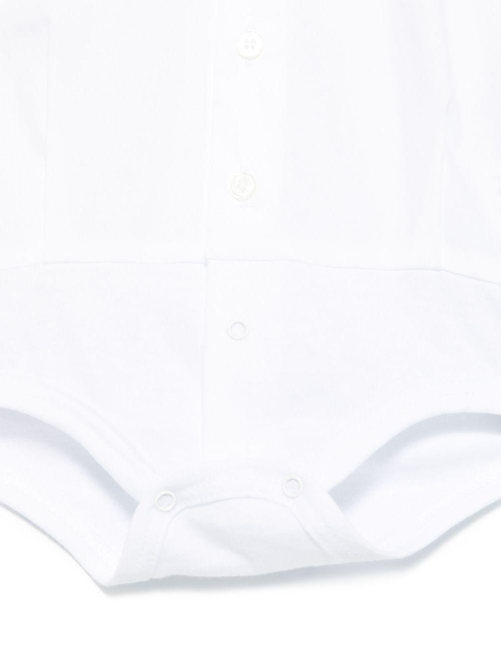 Body in voile di cotone per neonata Il Gufo bianco con logo sul petto - Rubino Kids