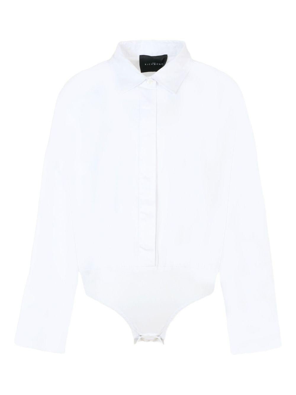 Body per bambina John Richmond Junior bianco con maniche lunghe - Rubino Kids