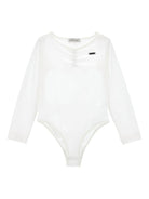 Body per bambina Monnalisa bianco con scollo ampio - Rubino Kids