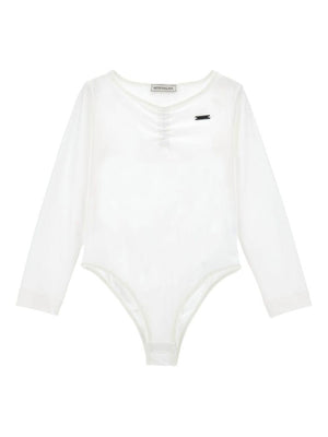 Body per bambina Monnalisa bianco con scollo ampio