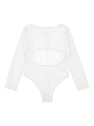 Body per bambina Monnalisa bianco con scollo ampio - Rubino Kids