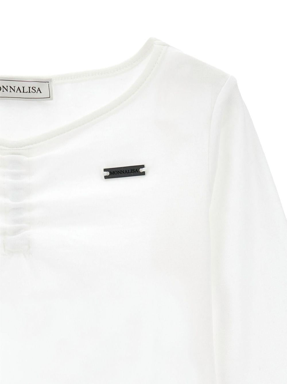 Body per bambina Monnalisa bianco con scollo ampio - Rubino Kids