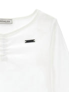 Body per bambina Monnalisa bianco con scollo ampio - Rubino Kids