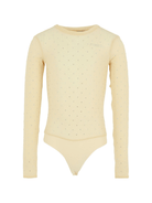 Body per bambina Pinko Kids beige con decorazioni a cristalli - Rubino Kids