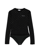 Body per bambina Pinko Kids nero con decorazioni in strass - Rubino Kids