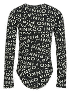 Body per bambina Pinko Kids nero con logo all - over - Rubino Kids