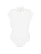 Body per donna Alysi bianco con collo alto - Rubino Kids