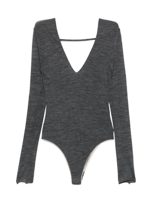 ALYSI women's grey V-neck bodysuit