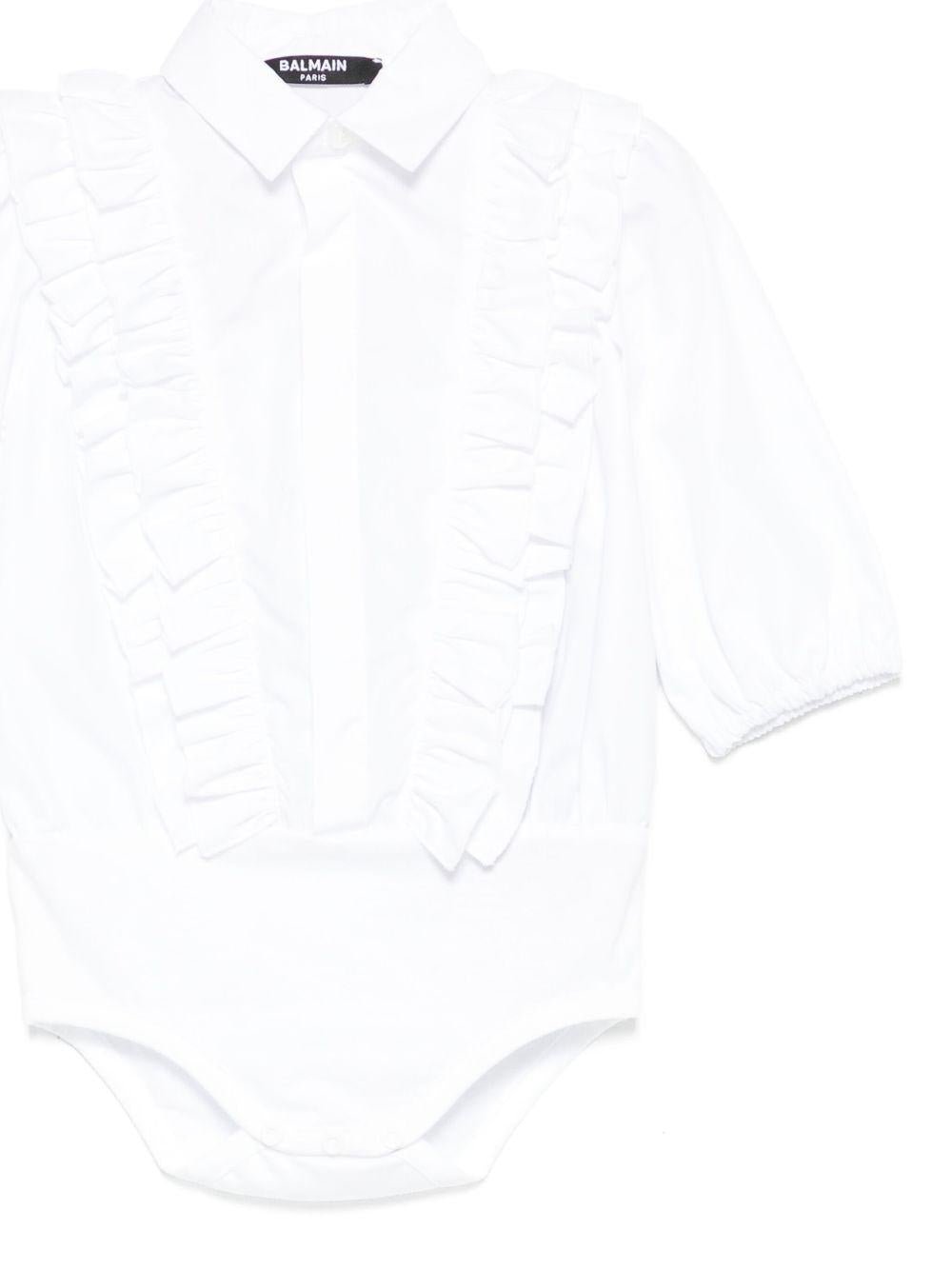 Body per neonata Balmain Kids bianca con volant - Rubino Kids