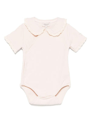 Body per neonata Donsje Bettie rosa con dettagli in pizzo
