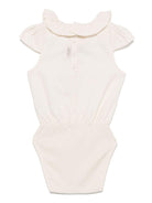 Body per neonata Donsje Madie beige con motivo con ricamo - Rubino Kids