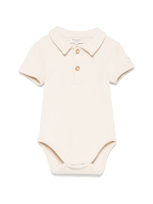 Body per neonata Donsje Moli beige con colletto stile polo