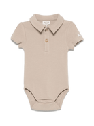 Body per neonata Donsje Moli beige con colletto stile polo - Rubino Kids