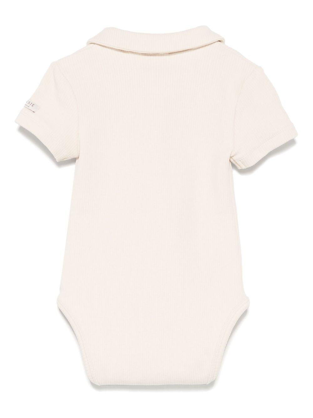 Body per neonata Donsje Moli beige con colletto stile polo - Rubino Kids