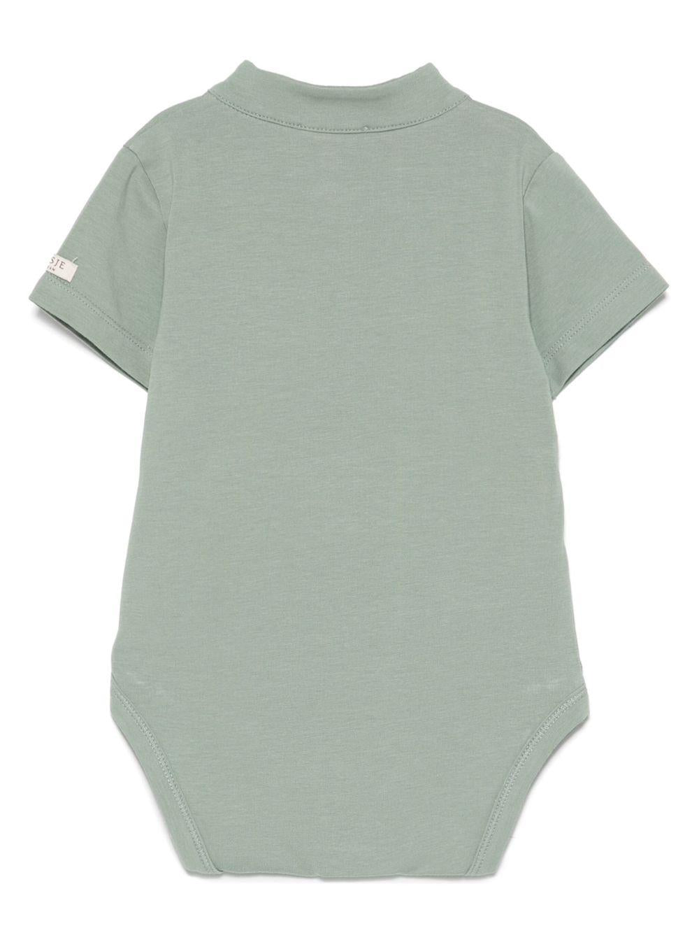 Body per neonata Donsje verde con dettaglio con ricamo ad ape - Rubino Kids