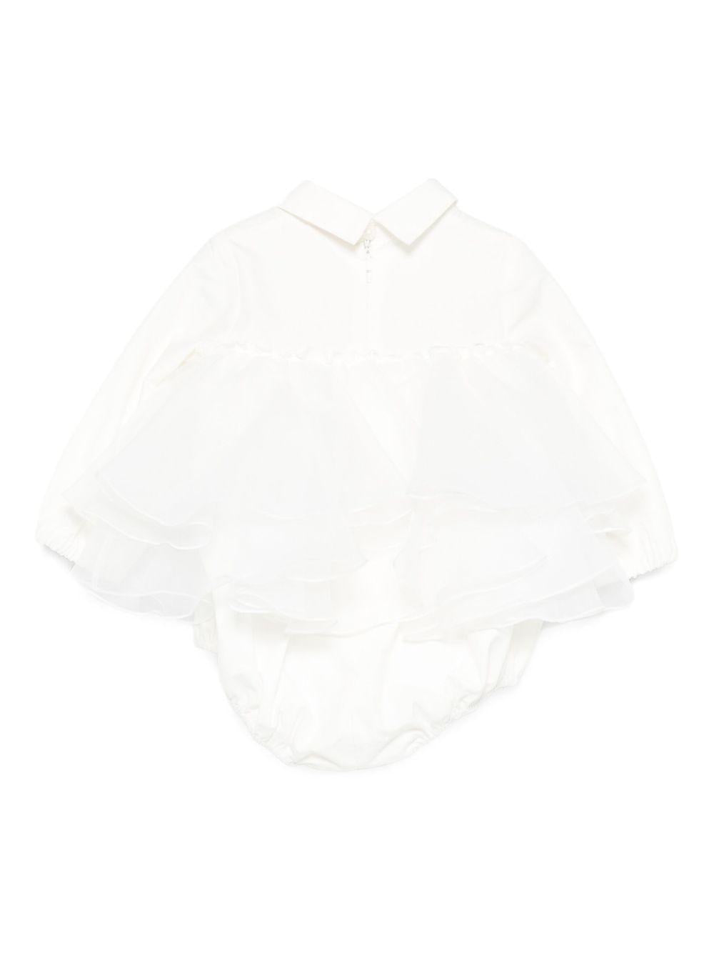 Body per neonata Elisabetta Franchi La Mia Bambina bianco con placca logo - Rubino Kids