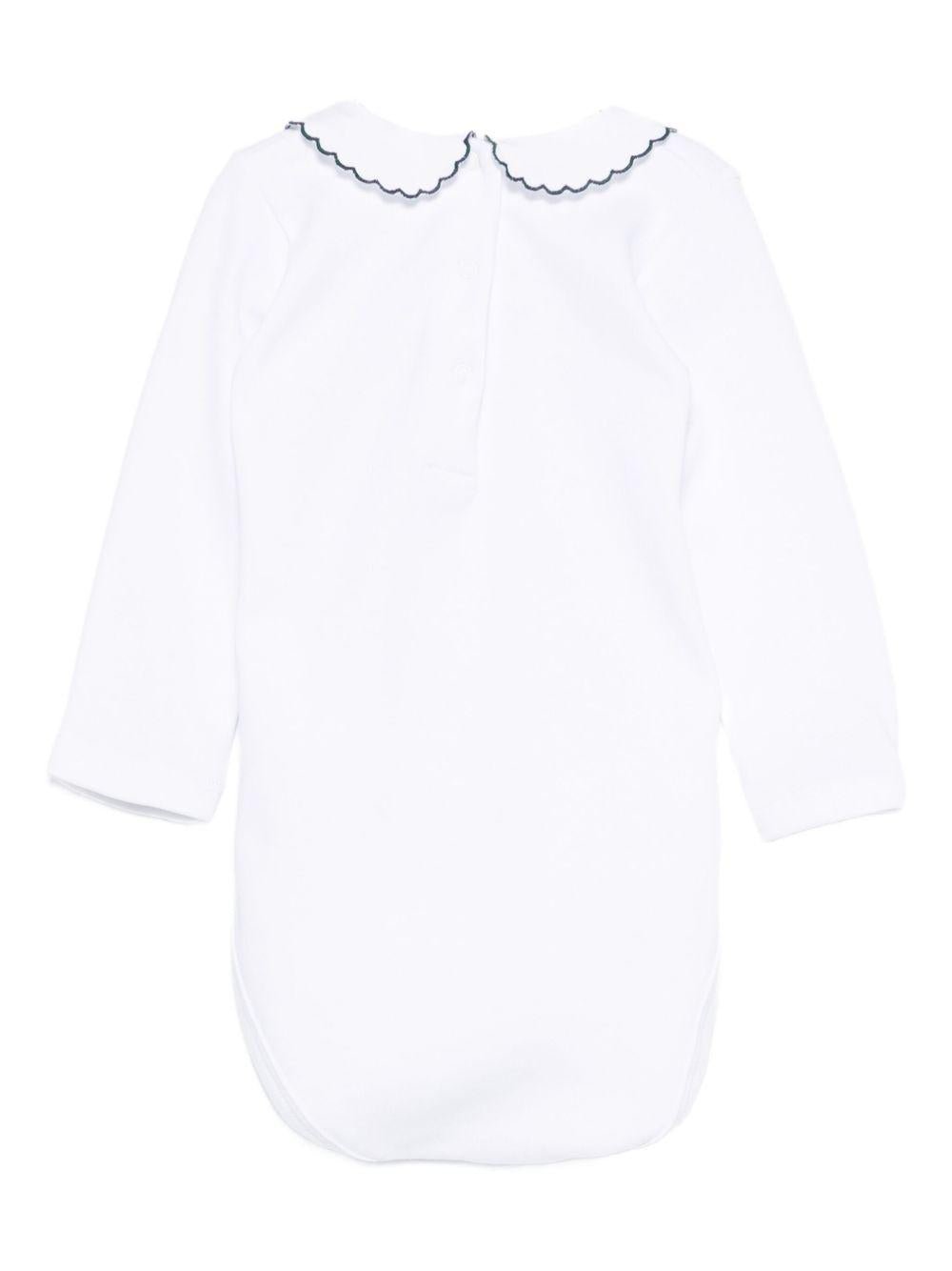 Body per neonata Mariella Ferrari bianco con colletto smerlato - Rubino Kids