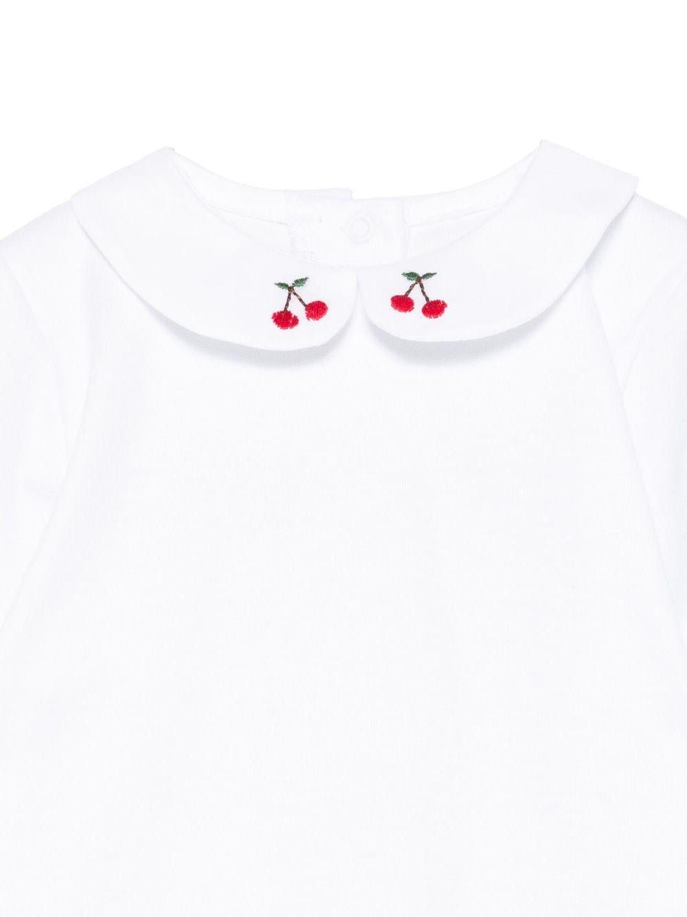 Body per neonata Mariella Ferrari bianco con stampa ciliegie - Rubino Kids