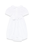 Body per neonata Mariella Ferrari bianco in lino - Rubino Kids