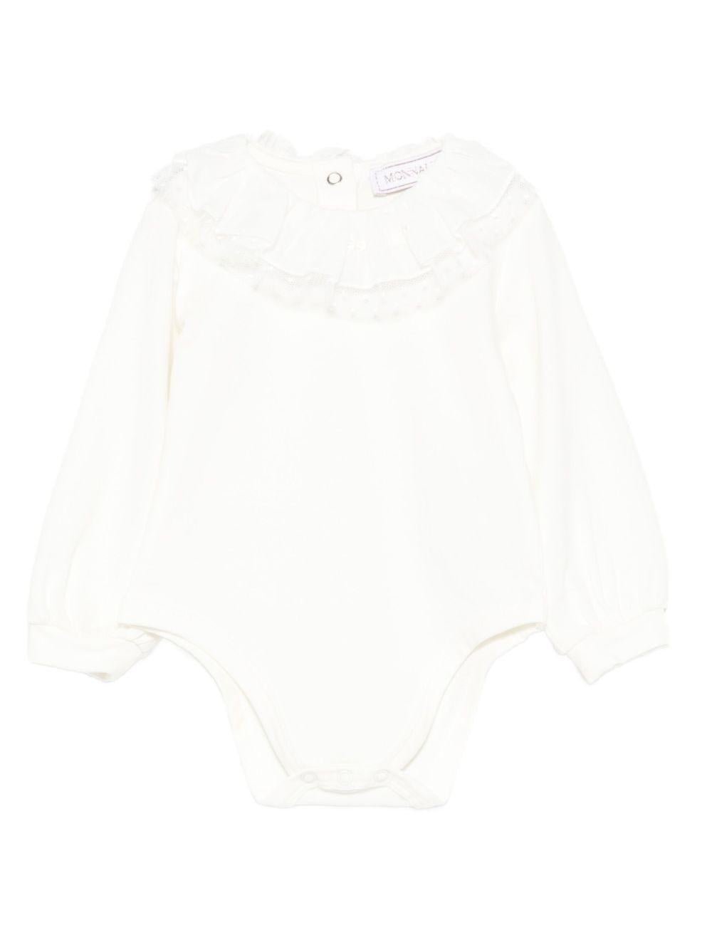 Body per neonata Monnalisa bianco con ruches - Rubino Kids