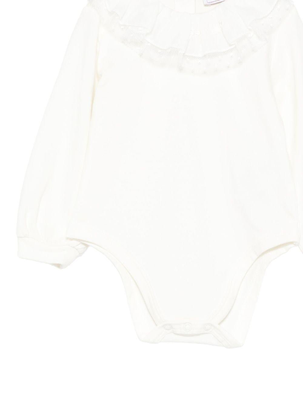 Body per neonata Monnalisa bianco con ruches - Rubino Kids