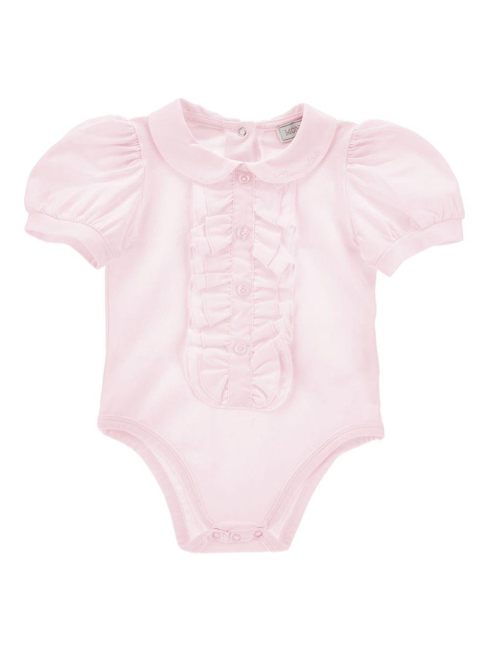 Body per neonata Monnalisa rosa con dettaglio ruches - Rubino Kids