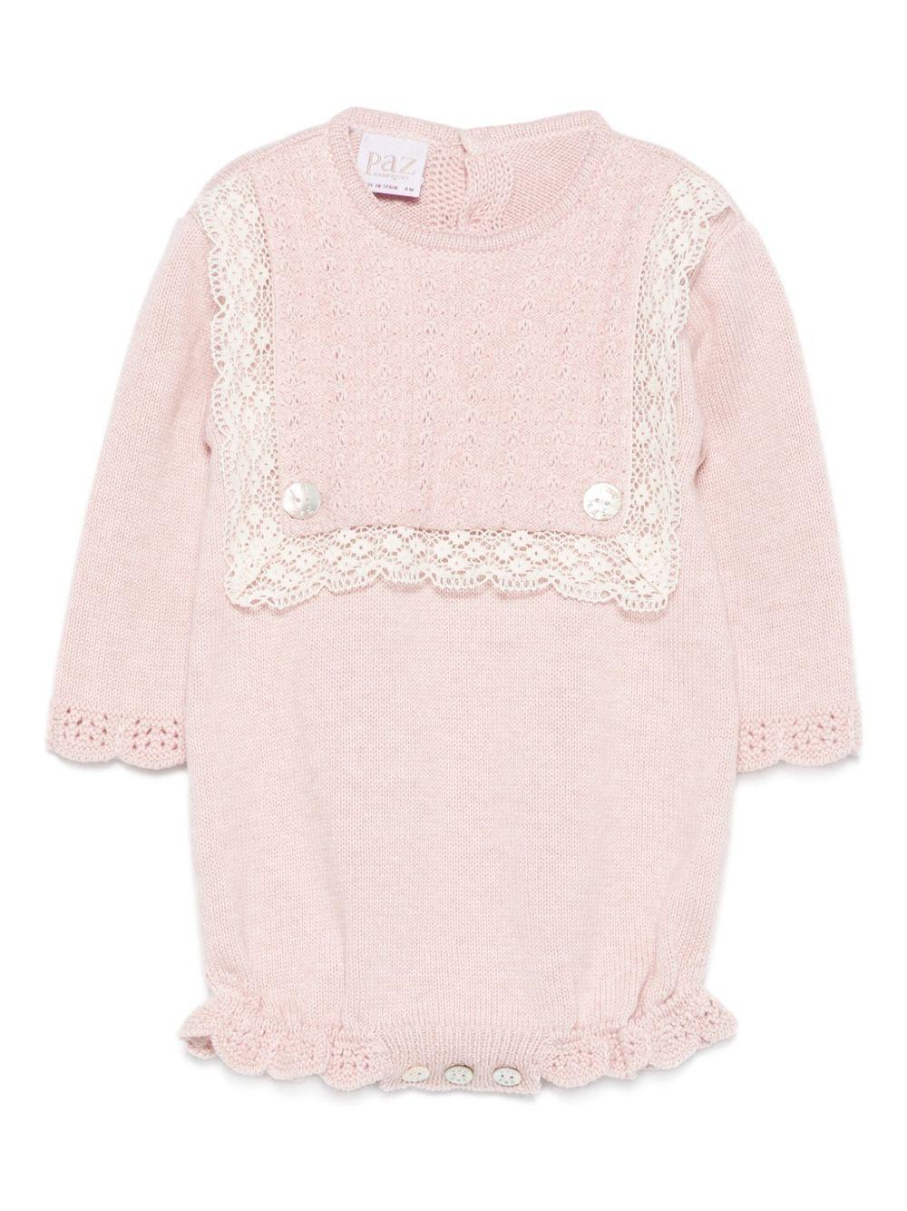 Body per neonata Paz Rodrìguez rosa con bordo in pizzo - Rubino Kids